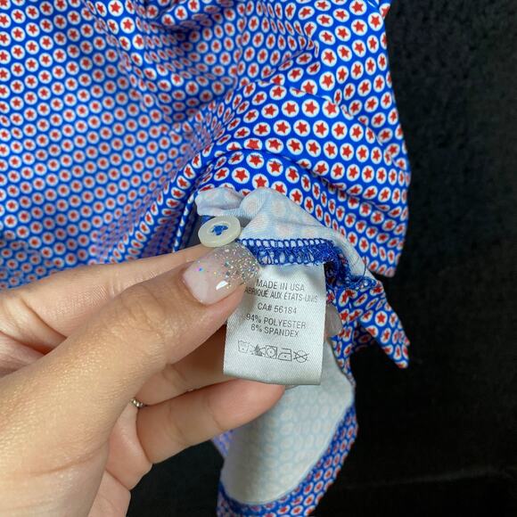 Fairway & Greene Mens Shirt Patriotic Star Golf Polo Short Sleeve Stretch Medium - Picture 8 of 13